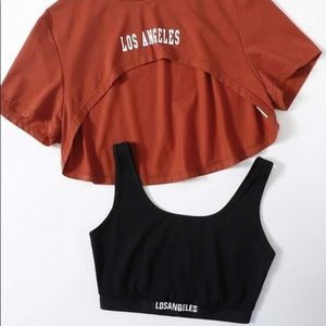 Plus Letter Graphic Crop Tee & Tank Top